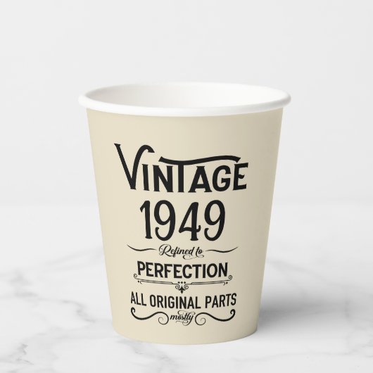 Gepersonaliseerde 75e verjaardagscadeaus zwart papieren bekers (Voorkant)