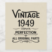 Gepersonaliseerde  75e verjaardagscadeaus zwart wijn etiket (Enkel label)