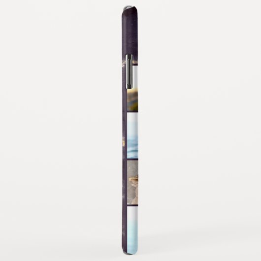 Gepersonaliseerde 7 Fotocollage op donker marmer Case-Mate iPhone Case (Achterkant/rechts)