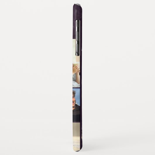 Gepersonaliseerde 7 Fotocollage op donker marmer Case-Mate iPhone Case (Achterkant/links)