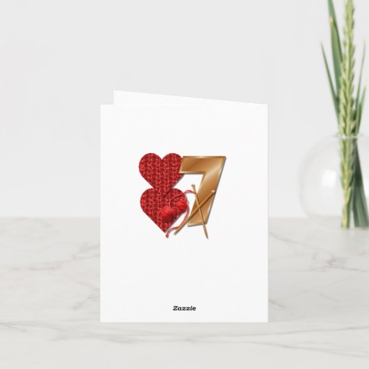 Gepersonaliseerde 7 jaar bruiloft Jubileum Kaart (Achterkant)