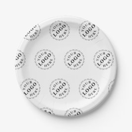 Gepersonaliseerde 7" Ronde Papier Bord met Logo Pa