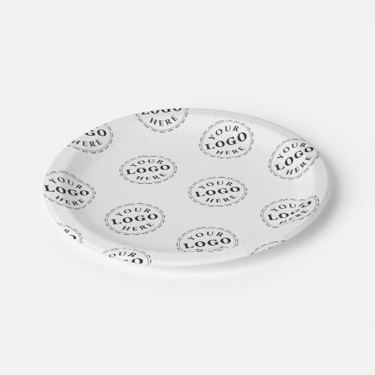 Gepersonaliseerde 7" Ronde Papier Bord met Logo Pa (Gekanteld)