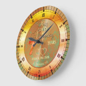 Gepersonaliseerde 7e jaar bruiloft Jubileum Gift Grote Klok (Hoek)