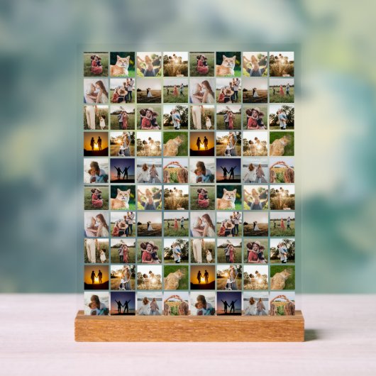 Gepersonaliseerde 80 Fotocollage Acryl Bord (Neutraal)