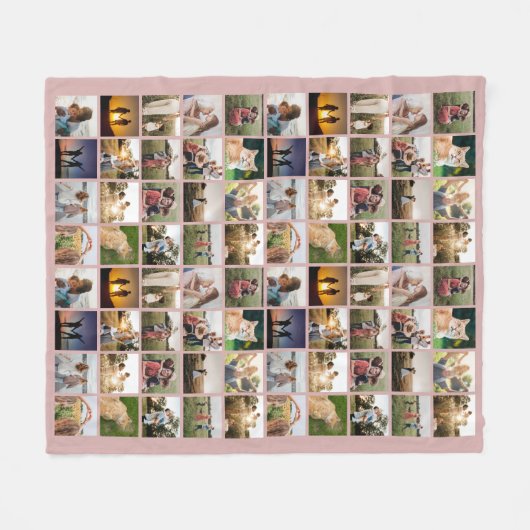 Gepersonaliseerde 80 Fotocollage Fleece Deken (Voorkant (Horizontaal))