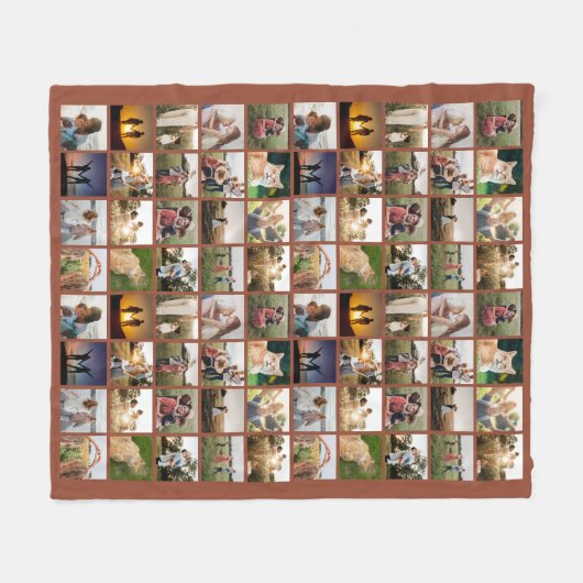 Gepersonaliseerde 80 Fotocollage Fleece Deken (Voorkant (Horizontaal))