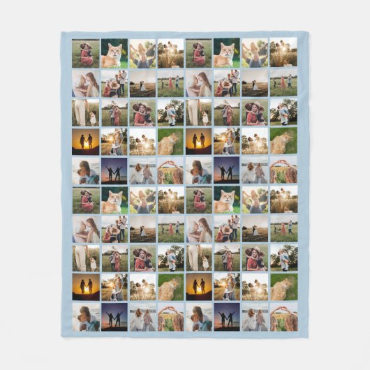 Gepersonaliseerde 80 Fotocollage Fleece Deken (Voorkant)
