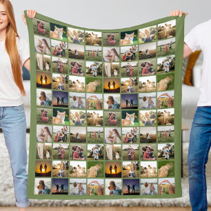 Gepersonaliseerde 80 Fotocollage Fleece Deken