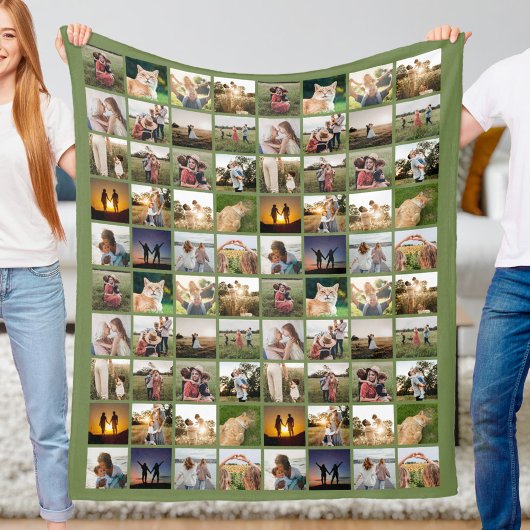 Gepersonaliseerde 80 Fotocollage Fleece Deken