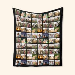 Gepersonaliseerde 80 Fotocollage Fleece Deken