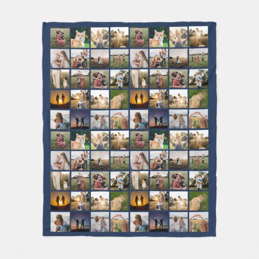 Gepersonaliseerde 80 Fotocollage Fleece Deken (Voorkant)