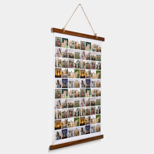 Gepersonaliseerde 80 Fotocollage Hangend Wandkleed (Gebogen)