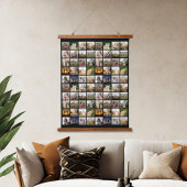 Gepersonaliseerde 80 Fotocollage Hangend Wandkleed