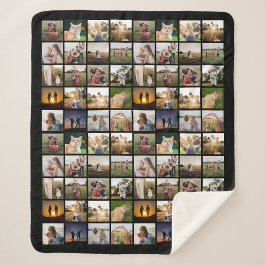 Gepersonaliseerde 80 Fotocollage Sherpa Deken (Voorkant)