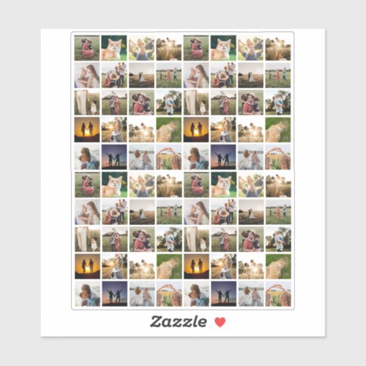 Gepersonaliseerde 80 Fotocollage Sticker (Vel)