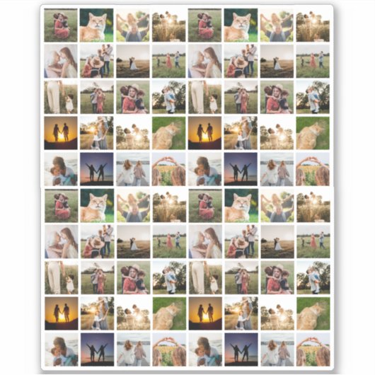 Gepersonaliseerde 80 Fotocollage Sticker (Voorkant)