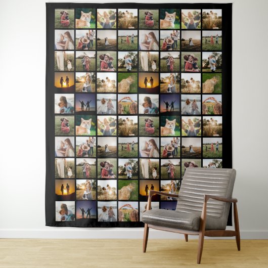 Gepersonaliseerde 80 Fotocollage Wandkleed (In situ)