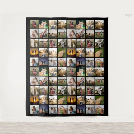 Gepersonaliseerde 80 Fotocollage Wandkleed (Voorkant)