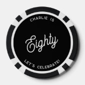 Gepersonaliseerde 80 Tachtig Tachtigste Verjaardag Poker Chips (Achterkant)