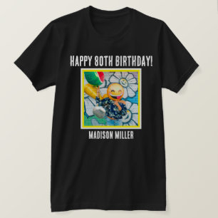 Gepersonaliseerde 80e mijlpaal Foto van Birthday T T-shirt
