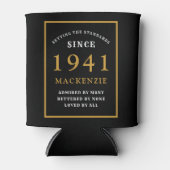Gepersonaliseerde 80e verjaardag 1941 Elegant Blac Blikjeskoeler (Voorkant)