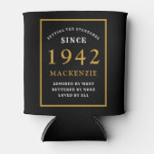Gepersonaliseerde 80e verjaardag 1942 Elegant Blac Blikjeskoeler (Voorkant)