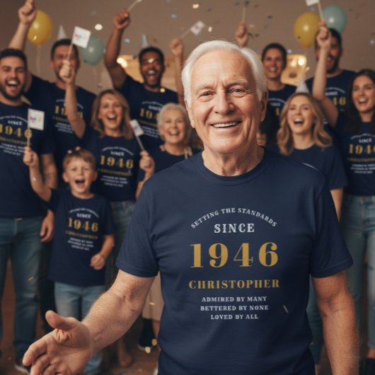 Gepersonaliseerde 80e verjaardag 1945 Voeg naam to T-shirt