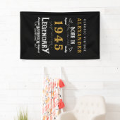 Gepersonaliseerde 80e Verjaardag Geboren 1945  Zwa Spandoek (Insitu)