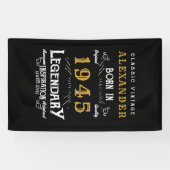 Gepersonaliseerde 80e Verjaardag Geboren 1945  Zwa Spandoek (Horizontaal)