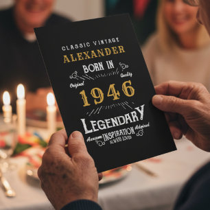 Gepersonaliseerde 80e Verjaardag Geboren 1946  Zwa Kaart