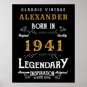 Gepersonaliseerde 80e verjaardag Geboren in 1941 Poster