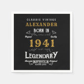 Gepersonaliseerde 80e verjaardag Geboren in 1941   Servet (Voorkant)