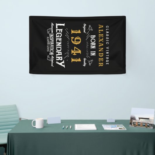 Gepersonaliseerde 80e verjaardag Geboren in 1941   Spandoek (Beurs)