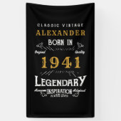 Gepersonaliseerde 80e verjaardag Geboren in 1941   Spandoek (Verticaal)