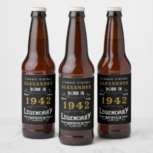 Gepersonaliseerde 80e verjaardag Geboren in 1942 Bier Etiket