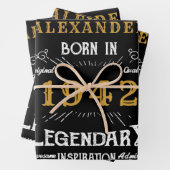 Gepersonaliseerde 80e verjaardag Geboren in 1942 Inpakpapier Vel (In situ)