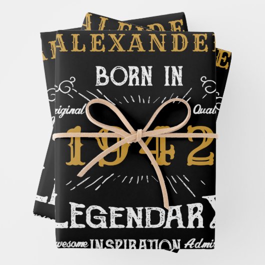 Gepersonaliseerde 80e verjaardag Geboren in 1942   Inpakpapier Vel (In situ)