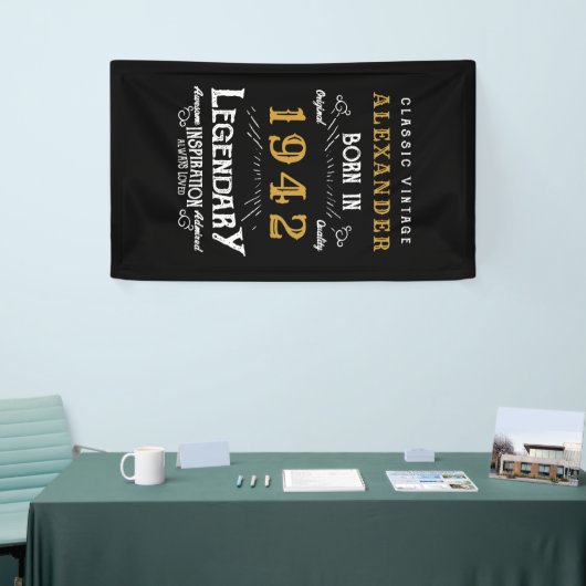 Gepersonaliseerde 80e verjaardag Geboren in 1942 Spandoek (Beurs)