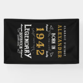 Gepersonaliseerde 80e verjaardag Geboren in 1942   Spandoek (Horizontaal)