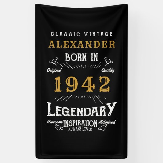 Gepersonaliseerde 80e verjaardag Geboren in 1942   Spandoek (Verticaal)