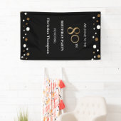 Gepersonaliseerde 80e verjaardag Gold en zwarte Co Spandoek (Insitu)