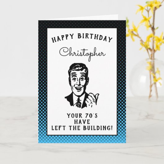 Gepersonaliseerde 80e verjaardag over de heuvel Gr Kaart (Gele Bloem)