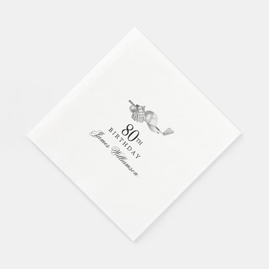 Gepersonaliseerde 80e verjaardag Party Golf Thema Servet (Hoek)