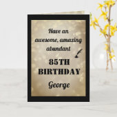 Gepersonaliseerde 85e verjaardag gevouwen Wenskaar Kaart (Gele Bloem)