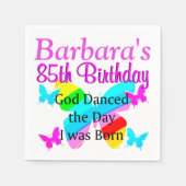 GEPERSONALISEERDE 85E VLINDER VERJAARDAG SERVETTEN (Voorkant)