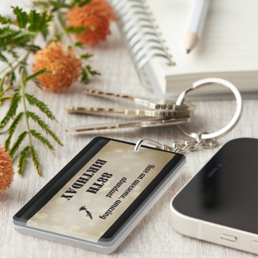 Gepersonaliseerde 88e verjaardag Acrylische Sleute Sleutelhanger (Voorkant Rechts)