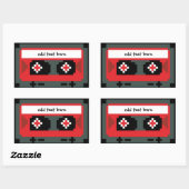 Gepersonaliseerde 8 bit cassette tape stickers (Vel)