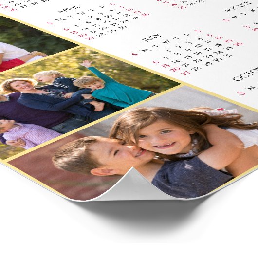 Gepersonaliseerde 8 Family Photo Collage 2025 Kale Poster (Hoek)