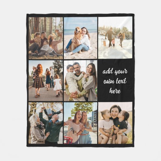Gepersonaliseerde 8 foto collage fleece deken (Voorkant)